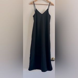 A New Day Women's Black Silky Slip Dress Quiet Luxury Size XS NWT
